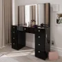 Gia Trifold Makeup Vanity with LED Light Strip, Cabinets, and Modern Design | Premium Boahaus Vanity - Image 6