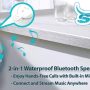Pyle Portable Wireless Waterproof Handset Speaker - Bluetooth Compatible Rechargeable Battery Powered Shower Outdoor Loud Speaker w/ Microphone - USB Charger - iPhone, Android PBTWP24BL (Blue) - Image 4