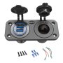 Meipire QC 3.0 USB Socket Panel car 12V / 24V car Charger Built-in Socket Waterproof Cigarette Lighter USB Socket for Motorcycle Boat Truck Caravan ATV (Ring LED & Dual USB) - Image 4