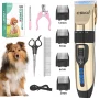 Dog Hair Clippers, Professional LED Display Dog Grooming Kit, Cordless Quiet Pets Clippers Hair Trimmer, Low Noise Dog Shaver Clipper with 4 Comb Guides, 5 Size Fine Tuning Knob for Thick Coats Cats - Image 1