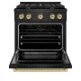 ZLINE - 30 in. Wide 4 Burner 4.2 cu. ft. Autograph Paramount Dual Fuel Freestanding Black Stainless Range w/ Bronze Accents - Black Stainless Steel - Image 2