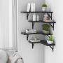 Corner Floating Shelves Wall Mounted Set of 4 Rustic Wood Storage Display Home - Image 5