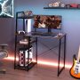 Brown Computer Desk with Shelves and 3-Tier Storage Bookshelf - Image 6