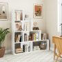 4-Tier Stepped Bookshelf Freestanding Ladder Storage Shelf with 6 Cubes - Image 4