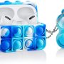 VOFUOE for Airpods Pro Case with Keychain Pop Fidget Sensory Toys Push Bubble It Cases Soft Silicone Apple Airpod 3 Cover Shockproof Stress Reliever Pop Sound Case for Airpods Pro(Blue Red) - Image 6