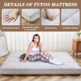 MOPHOTO Gray Floor Mattress with Storage Bag Japanese Futon Mattress Extra Thick Folding Sleeping Pad Futon Mattress Portable Camping Mattress, Twin - Image 6