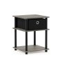 Turn-N-Tube French Oak Grey 3-Tier End Table with Storage Bin - Image 2