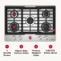 KitchenAid - 30 in. Gas Cooktop with 5 Versatile Burners - Stainless Steel - Image 3
