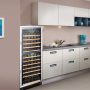 Lanbo - Freestanding/Built-In 24 Inch 141 Bottle Dual Zone Compressor Wine Cooler with Stainless Steel Door - Black - Image 2
