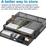Marbrasse Monitor Stand with Drawer, Monitor Riser Mesh Metal, Monitor Stand with Storage, Desktop Computer Stand for PC, Laptop, Printer - Image 4
