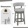 27/31 Inch Swivel Bar Stool with Upholstered Back Seat and Footrest - Image 3
