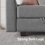 HONBAY Square Ottoman Module for Modular Sofa Couch, Square Ottoman with Storage for Sectional Modular Couch, Grey - Image 6