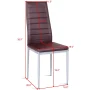 Costway Set of 4 PU Leather Dining Side Chairs Elegant Design Home Furniture Brown - Image 2