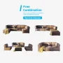 Mjkone Sectional Couch/Futon Sofa Bed, Variable Modular Oversized Couch, U/L Shaped Couch and Queen Sleeper Sofa, Convertible Sofa Set for Living Room, Furniture for Living Room,Brown - Image 5