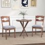 Dining Chair Set of 2 Fabric Upholstered Kitchen Chairs with Padded Seat and High Back - Image 2