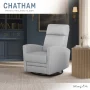 Dream On Me Chatham Nursery Glider Recliner and Rocking Chair in Gray, 360° Swivel Motion, Smooth Rocking Motions, FSC and Greenguard Gold Certified - Image 2