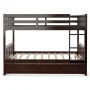 Gymax Full over Full Bunk Bed Platform Wood Bed w/ Trundle & Ladder Rail - Image 6