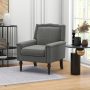 Mid-century Modern Armchair Linen Fabric Upholstered Accent Chair with Cushion - Image 2