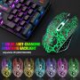 Wireless Gaming Keyboard and Mouse Combo with 87 Key Rainbow LED Backlight Rechargeable 3800mAh Battery Mechanical Feel Anti-ghosting Ergonomic Waterproof RGB Mute Mice for Computer PC Gamer (Black) - Image 1