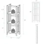 38 in. Mahogany Wood 3-shelf Folding Etagere Bookcase - Image 2