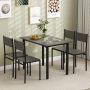 Gray 5 Piece Dining Table Set Industrial Style Kitchen Table and Chairs for 4 - Image 3