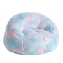 Room Revival Super Soft Teddy Sherpa Structured Bean Bag Chair, Pink Blue - Image 5