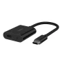 Belkin - 3.5mm Audio & USB-C Adaptor - Fast Charge Compatible USB-C Audio Adaptor for iPad Pro, Galaxy, Pixel, OnePlus & More - Black - Image 2