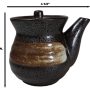 Pack Of 2 Japanese Black Tenmoku Glazed Porcelain Soy Sauce Oil Dispenser Flasks - Image 2