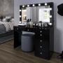 Boahaus Serena Makeup Vanity Table with Built-In Lights & Glass Top | Elegance Redefined - Image 6