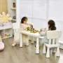 Gymax Kids Table & 2 Chairs Set Toddler Activity Play Dining Study Desk Baby Gift White - Image 4