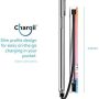 Chargii Classic Portable Charger Power Bank - Wireless Charger Compatible with iPhone & Android, Compact External Battery Power Bank w/ 2 USB Ports and Built-in iPhone and USB-C Cables (Beach Design) - Image 4