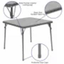 Flash Furniture Mindy Kids 5-Piece Folding Square Activity Table and Chairs Set, Gray - Image 3