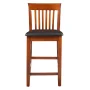 Jonas 24 in. Dark Cherry Mission High Back Wood Counter Stool with Faux Leather Seat - Image 6