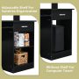 Home Office Computer Desk Workstation Wood Laptop PC Table Drawer Shelf Black - Image 4