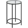 Renwick Round Metal and Glass Top Accent Table, Black - Image 3