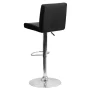 Adjustable Height Black Cushioned Bar Stool - Image 4