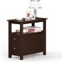Narrow End Table Side Table with Drawer & Open Shelf Sofa Table for Living Room - Image 1