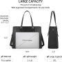 Laptop Bag for Women 15.6 Inch Crocodile Leather Tote Bag Water-resistant Work Briefcase Business Computer Shoulder Bag for Travel Teacher Nurse Professional Handbag,Black - Image 5