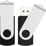 JUANWE 32GB USB 2.0 Flash Drive 2 Pack USB Thumb Drive Jump Drive Fold Storage Memory Stick Swivel Design, Black - Image 1
