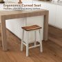 24.5-Inch Set of 2 Saddle Stools Bar Stools with Footrests for Kitchen Island - Image 5