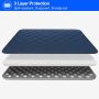 RAINYEAR 11 Inch Laptop Sleeve Diamond PU Leather Case Protective Shockproof Water Resistant Cover Carrying Computer Bag Compatible with 11.6 MacBook Air Surface for 11" Chromebook Notebook(Navy Blue) - Image 2