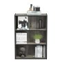 31.5 in. French Oak Gray Wood 3-shelf Standard Bookcase with Storage - Image 4