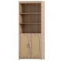 Ktaxon Bookcase, 71" H Bookshelf with Rattan Doors and Adjustable Shelf, Farmhouse Storage Cabinet for Bedroom, Office, Living Room, Study, Brown - Image 3