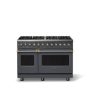 Viking - 48 in. Wide 8 Burner Pro 5 Series 7.3Cu. Ft. Freestanding Sealed LP DF Convection Rangewith Griddle Brushed Brass Trim - Cast Black - Image 1