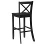 Linon Torino 30" Cross-Back Indoor Wood Bar Stool, Black - Image 4