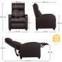 Compact Mid-Century Recliner Sofa Chair for Small Spaces Bedroom Apartment - Image 4
