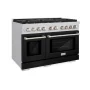 ZLINE - 48 in. Wide 8 Burner Paramount Double Oven Dual Fuel Freestanding Range - Satin Steel/Black Matte - Image 3