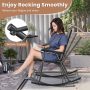 Set of 2 Folding Rocking Chair with Breathable Seat Fabric - Image 6