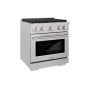 ZLINE - 30 in. Wide 4 Burner 4.2 cu. ft.  Paramount Dual Fuel Freestanding Satin Steel Range with Convection Oven - Stainless Steel - Image 3