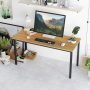 DlandHome Computer Desk Home Office Table Writing Desk Study Table Gaming Desk Workstation (55 inch, Wood Teak) - Image 3